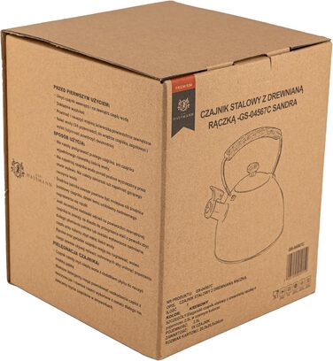 Індивідуальний чайник з нержавіючої сталі 2.5L з автоматичним свистком для індукційних, газових та електричних плит