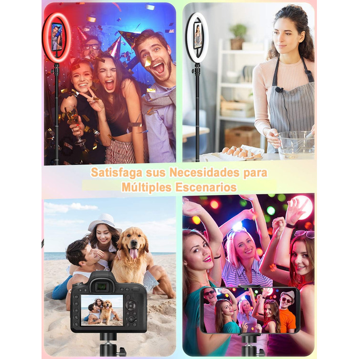 Кільцеве світло YISSVIC 25.4 см (10 дюймів) зі штативом та пультом, 168 LED, 3 режими світла та 26 RGB, для фото та відео, TikTok, YouTube, селфі