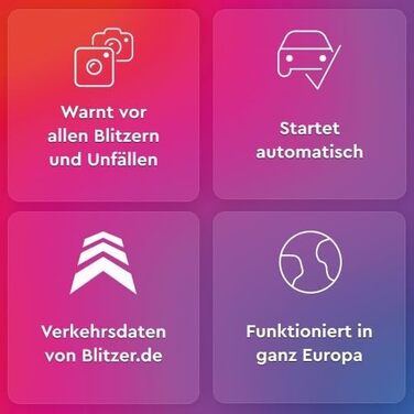 Радар-детектор Saphe Drive Pro для авто з кольоровим дисплеєм, сумісний з CarPlay та Android Auto, сповіщення про радари і небезпеки, дані Blitzer.de, підписка на 12 місяців