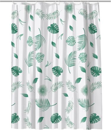 Шторка для душу URAQT, антибактеріальна, водонепроникна, швидковисихаюча, PEVA, 180x180 см, 12 кілець, біла