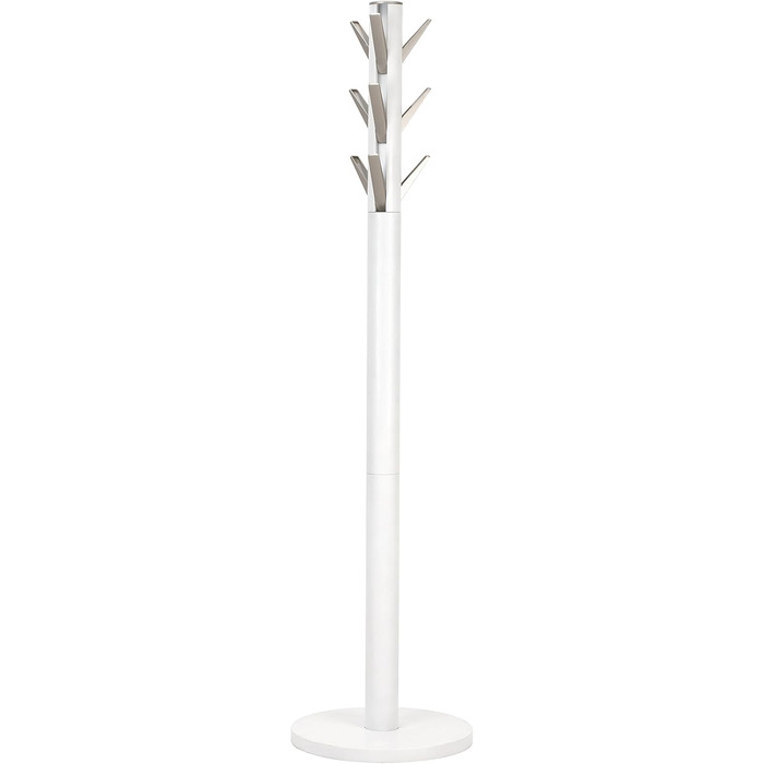 Umbra Flapper Coat Rack – Clothes Rack with 9 Foldable Hooks for Entryway and Office, Wood, White, 57.2 x 57.2 x 165.1 cm, White