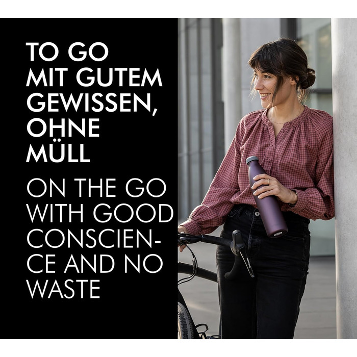 Термокава THERMOcafé by THERMOS TC Bottle 0.75л з нержавіючої сталі, ізотермічна пляшка, стійка до газу, 12 годин гаряче, 24 години холодне, не протікає, для школи, подорожей та офісу (Pastel Water Mat, 750 мл)