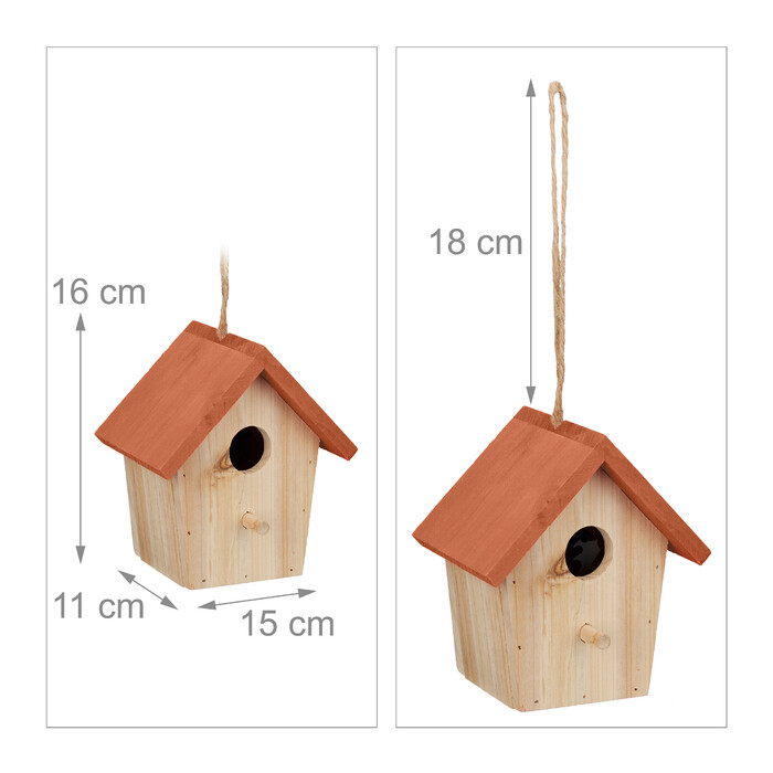 Relaxdays Decorative Birdhouse with Orange Roof
