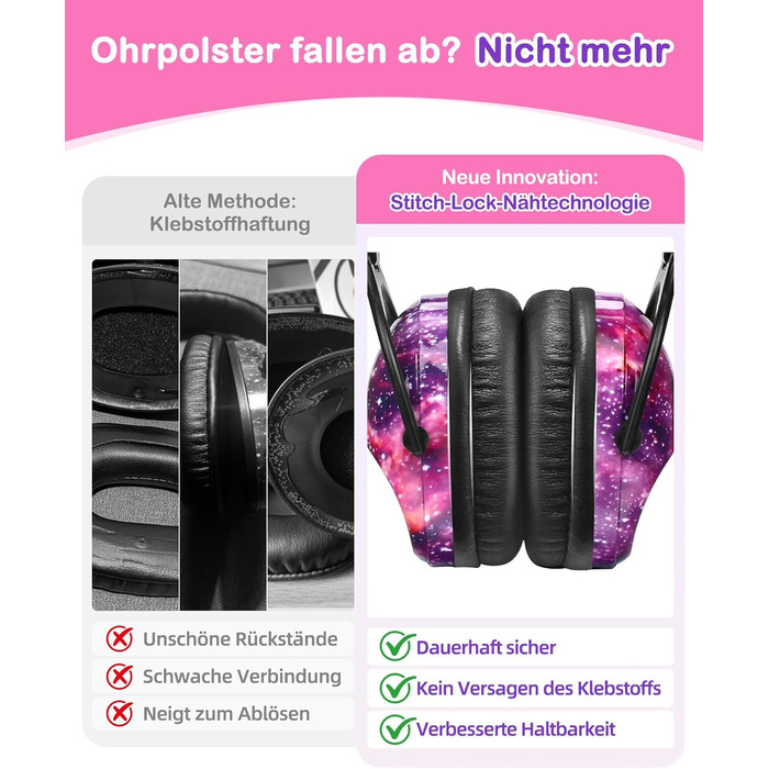 Навушники для захисту від шуму ZOHAN 030 для дітей 3-18 років (для аутизму), універсальний розмір, галактика+єдиноріг