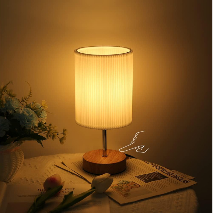Торшер на тумбочку з сенсорним керуванням, диммування, 3 режими яскравості, мінімалістичний, для читання, циліндричний, 1 шт.