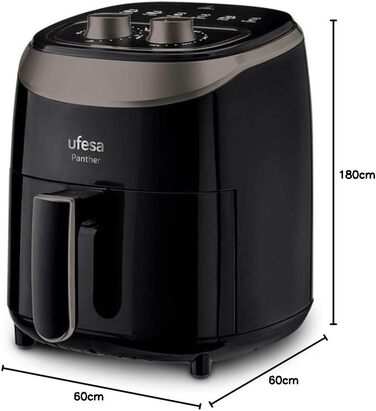 Фритюрниця Ufesa Twist з гарячим повітрям, 2л, 6 програм, 1200W, таймер, 80-200°C, BPA Free, антипригарне покриття, Cool-Touch, білий, ексклюзив Amazon