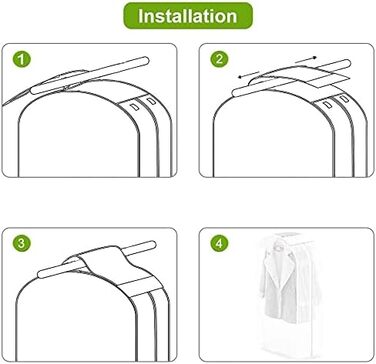 2 шт. Пранці для одягу GQC, великі, пилонепроникні, з PEVA, для зберігання одягу (60*50*90см / 60*50*110см)