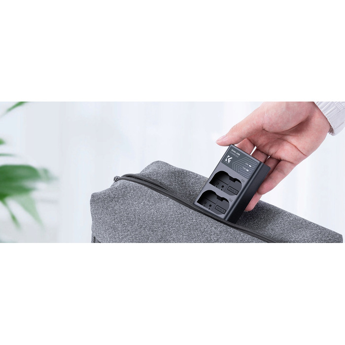 Комплект K&F: Зарядний пристрій та 2 акумулятори EN-EL15 для Nikon D7000, D600, D750