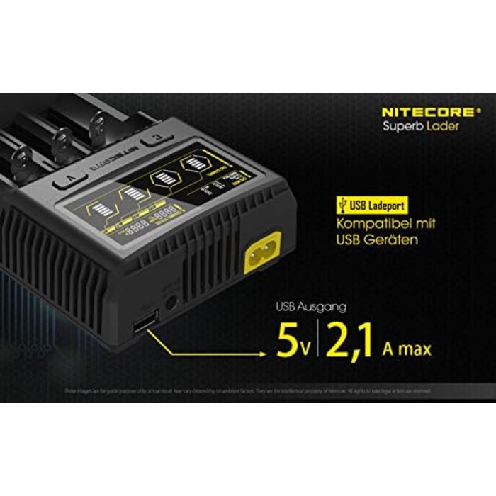 Зарядний пристрій Nitecore SC4 4-канальний для Li-Ion, NiMH, NiCd акумуляторів з LCD-дисплеєм