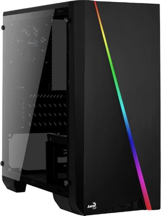 Корпус для ПК AeroCool CYLON MINI MicroATX, RGB підсвітка, бічне вікно, 80мм вентилятор, чорний
