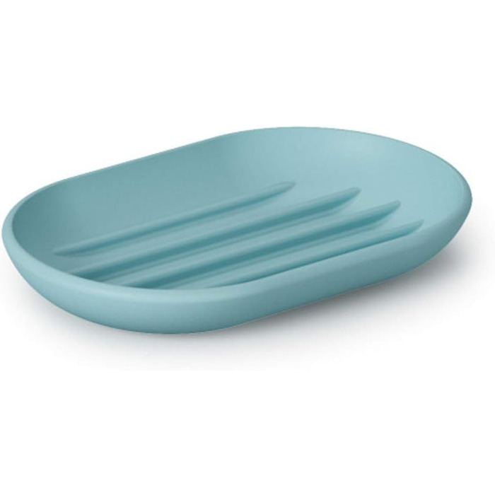 Стильна мильниця овальної форми Umbra Touch з м'яким покриттям для ванної кімнати та кухні, білий колір, 14 x 9 x 2 см