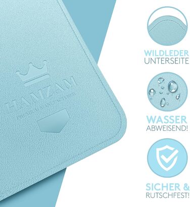 Підкладка для столу HAMZAM з PU шкіри, 90x40 см - преміум якість, з інтегрованим мишкою, для офісу та дому