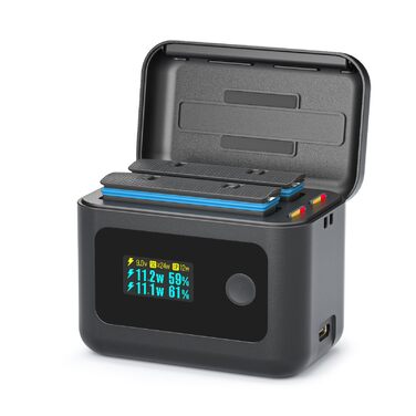 Акумулятори Insta360 X4 Air (2 шт.) з зарядним хабом 24W та LCD-дисплеєм – Швидка зарядка, показник заряду