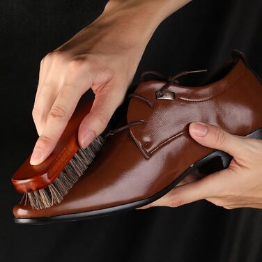 FGXY Shoe Care Set, 11-Piece Shoe Care Kit Shoe Polishing Travel Set with Brush Horsehair Shoe Cream Wood Applicator Brushes Shoehorn (11 Pcs)
