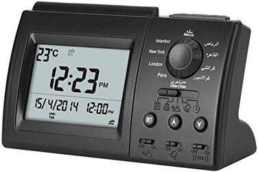 Islamic Azan Alarm Clock, Muslim Table Prayer Clock HA-3006, Digital Muslim Prayer Alarm Athan Islam for Prayer
