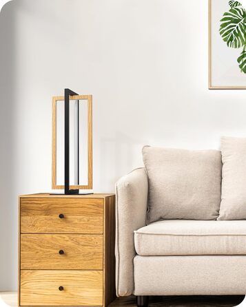 LED настільна лампа EDISHINE з дерева, торкання, димування, пам'ять, 3 кольори, 350 люмен, для вітальні, офісу, подарунок, сучасний стиль