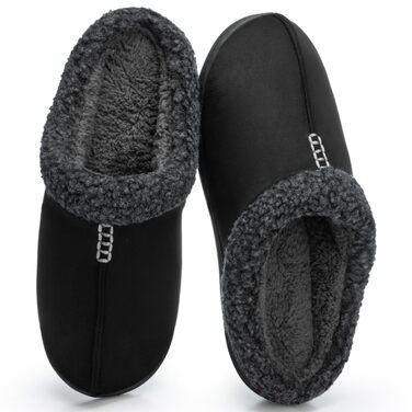 Чоловічі халати з замші з меморі-піною, для дому та вулиці, теплі зимові халати з неслизькою підошвою, подарунок для чоловіків, тата, чорний 47/48 EU