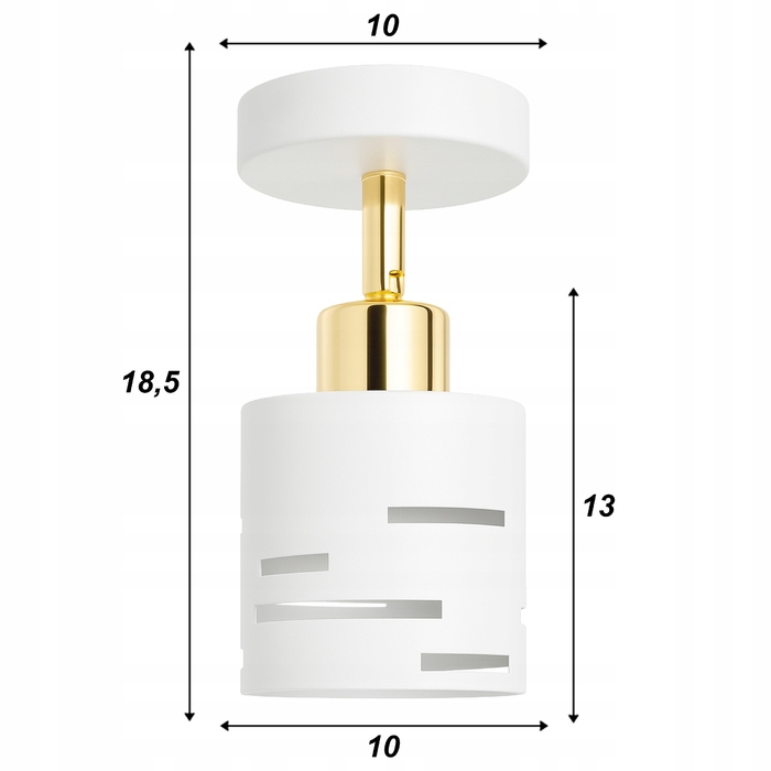 Настінний світильник 2в1 та підвісна стельова лампа E27, біло-золотий гламур