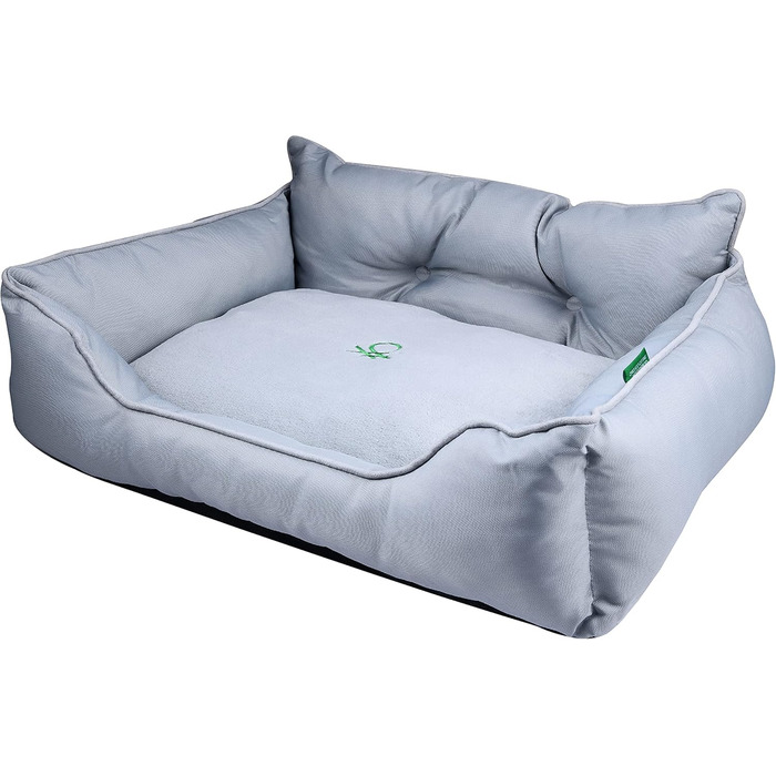 UNITED COLORS OF BENETTON. Pets - Dog Bed, Ergonomic Bed, for Medium-Sized Dogs, Made of Polyester, Machine Washable, Grey, Size M, 65x50x20 cm