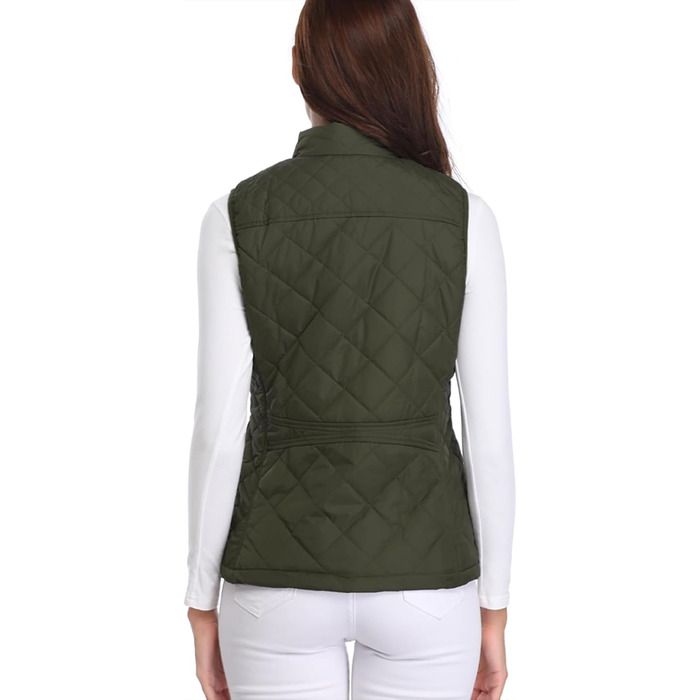 Жіноча жилетка Fuinloth, осіння, легка, стьобана, без рукавів, короткий жакет, зелена