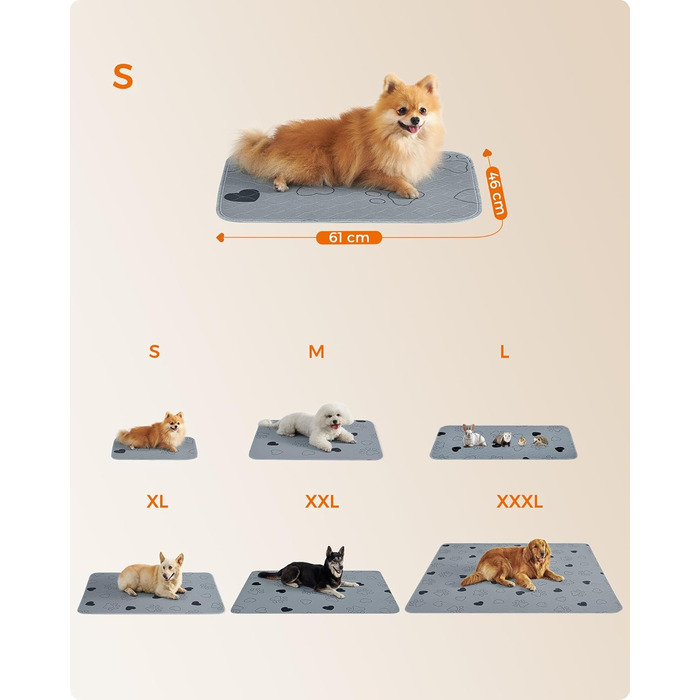 Підстилка для собак Feandrea, 2 шт., 122 x 91 см, XL, сіра, водонепроникна, з високою поглинаючою здатністю, PTD036G01