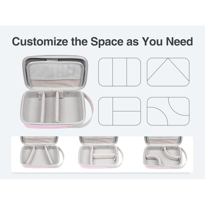 Органайзер для кабелів Luxtude: зручна дорожня сумка для кабелів, зарядних пристроїв та Powerbank (рожевий)