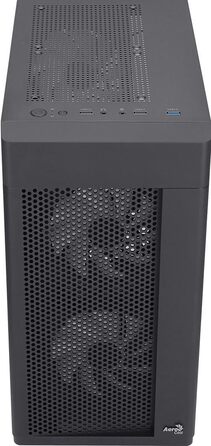 Корпус ПК Aerocool HEXFORM K2 V2 Micro ATX з 3 RGB вентиляторами, сітчаста передня панель, чорний колір