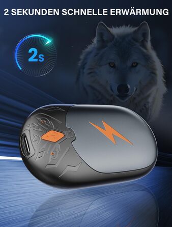 Електричні грілки для рук 2 шт. - Ultraleicht, перезаряджаються, портативні, 3 режими нагріву, до 24 годин, багаторазові USB грілки для рук для активного відпочинку взимку (сірий)