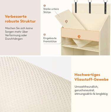 Органайзер для полиць LifeWit Türorganizer з 5 полицями та 4 кишенями, бежевий, до 20 кг