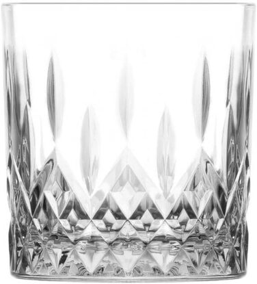 Набір келихів для віскі Glasmark KROSNO 1992, 6 шт, 280 мл, для коньяку, рому, джину, коктейлів, скляні, з огранюванням, для посудомийної машини