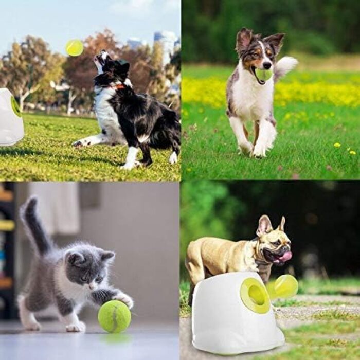 Автоматична машина для метання м'ячів Pet Prime для собак, 10-40 футів, з 6 тенісними м'ячами 2.5'' для великих собак