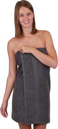 Betz 6-Piece Bath Towel Set, Shower Towel, Palermo Size 70x140 cm, 100% Cotton, Color Anthracite