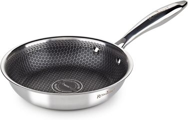 ROSMARINO HexaPro 3.0 28 cm Stainless Steel Frying Pan - High-quality non-stick coating, oven-safe - Ideal for versatile cooking (Pan, 20cm)