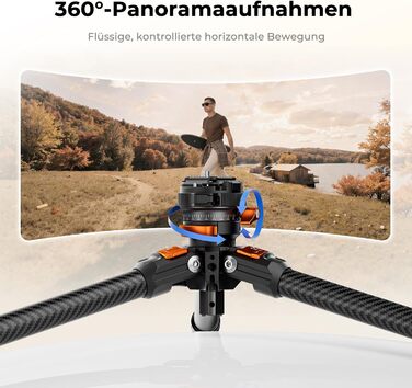 Карбоновий штатив для камери K&F Concept A225C2+BH28R, легкий компактний трипод для DSLR, висота 153 см