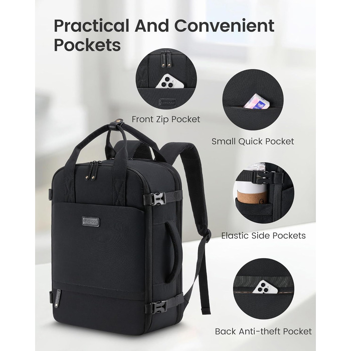 LOVEVOOK Рюкзак для ручної поклажі, жіночий, 15.6