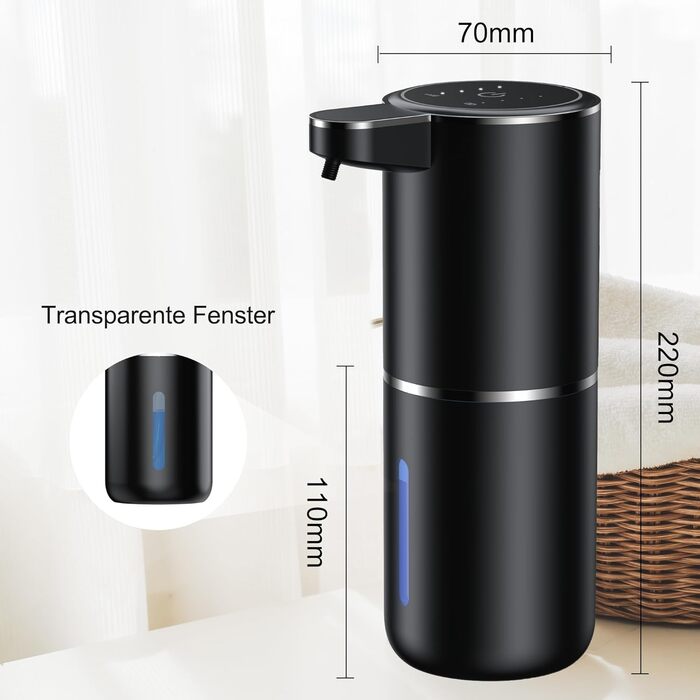 Fantictas Automatic Soap Dispenser Wall Mount with Sensor Infrared, 380ml Electric Soap Dispenser No Drilling with USB Rechargeable, IPX5 Waterproof for Bathroom Toilet Kitchen