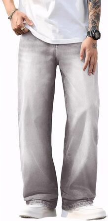 Джинси чоловічі JMIERR Baggy широкі, еластичні, вінтаж Y2K, світло-сірі, 3XL