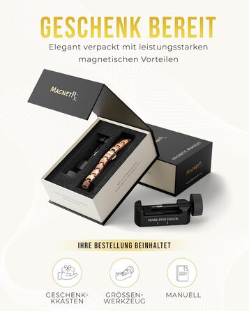 Браслет на руку чоловічий MagnetRX® з чистої міді – для магнітотерапії при артриті та тунельному синдромі – з інструментом для регулювання розміру (5X Strength - EllipseMAX (5,000 Gauss))