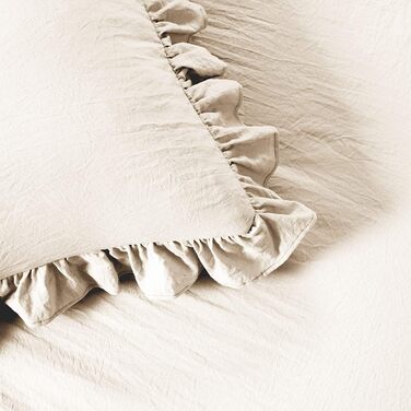 Lush Decor bedspread with ruffled skirt, polyester, ivory, Queen Queen Ivory