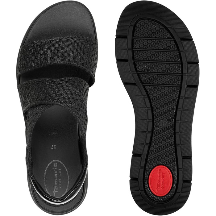 Босоніжки жіночі Tamaris 8-88724-44 Wide Fit 37 EU чорні, широка колодка