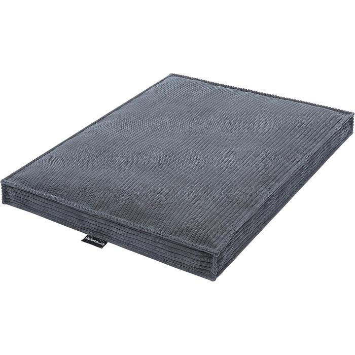 MyBestBuddy Visco Dog Bed M with POSO-Cord fabric, featuring Visco foam and comfort foam flakes, washable at 40°C - Dog bed/pet bed for small dogs, 70 x 50 cm (120x80 cm, Grey)