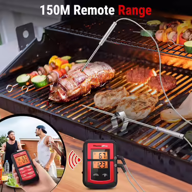 ThermoPro TP08C Digital Kitchen Thermometer Wireless Meat Thermometer with 2 Probes Cooking Thermometer Oven Thermometer Kitchen Timer for BBQ Cooking Grilling Oven