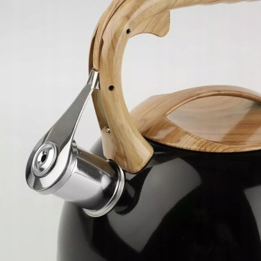 Класичний емальований сталевий чайник Karl Hausmann, 3 л, бежевий з чорним