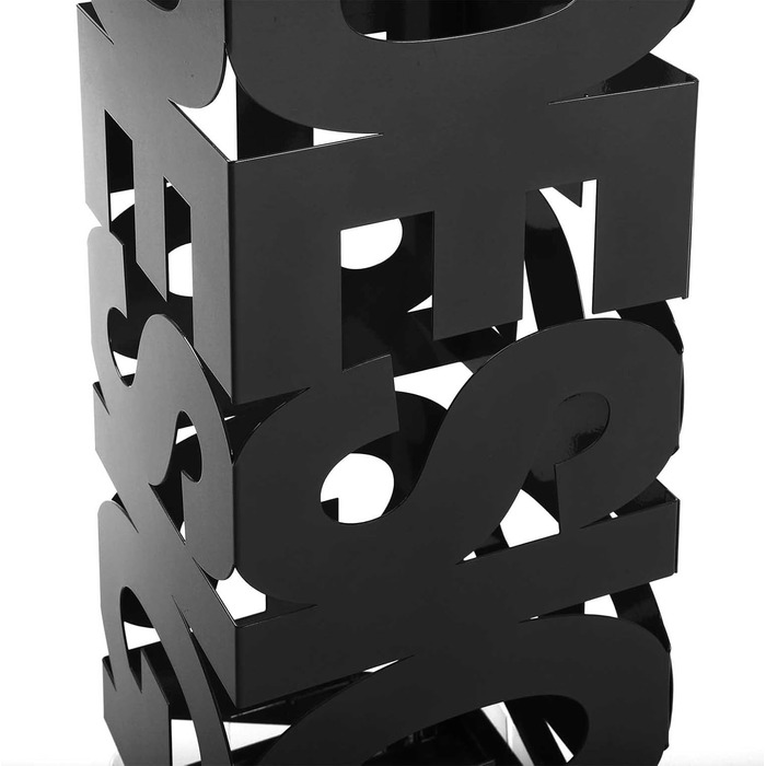 Modern Umbrella Stand for Entryway, Room, or Hallway - Metal, White & Black