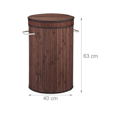 Relaxdays Laundry Basket Bamboo with Folding Lid