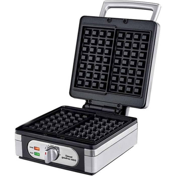 Електричний вафельниця LITTLE BALANCE 8384 Speed Waffeln - для приготування бельгійських вафель, 1400 Вт, сріблястий металік