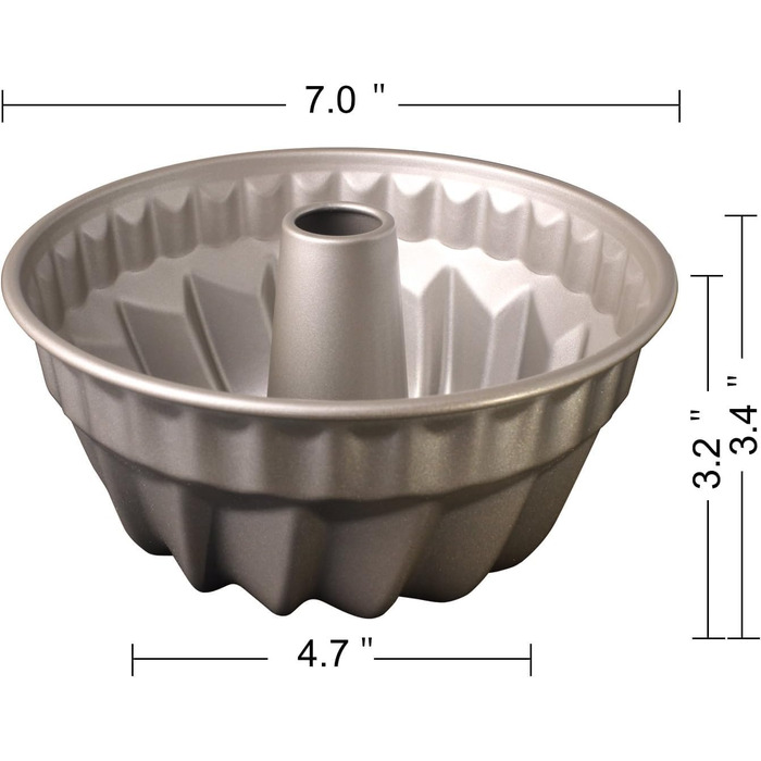 Форма для кексів Гугельхупф з антипригарним покриттям, 17,8 см, сумісна з Instant Pot, міцна гофрована трубка, золотиста форма для кексів Гугельхупф для випікання