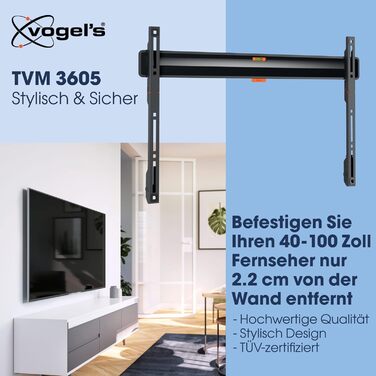 Кріплення для телевізора Vogel's Comfort TVM 3405 для екранів 32-77 дюймів, до 50 кг, VESA 400x400, настінна кріплення, відстань до стіни 2.2 см