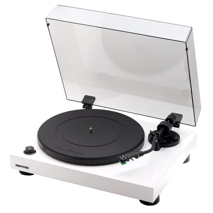Програвач вінілу Fluance RT81 Elite High Fidelity з картриджем Audio Technica AT95E, чорний (глянцевий). Вбудований фонокоректор, ремінний привід, MDF корпус.