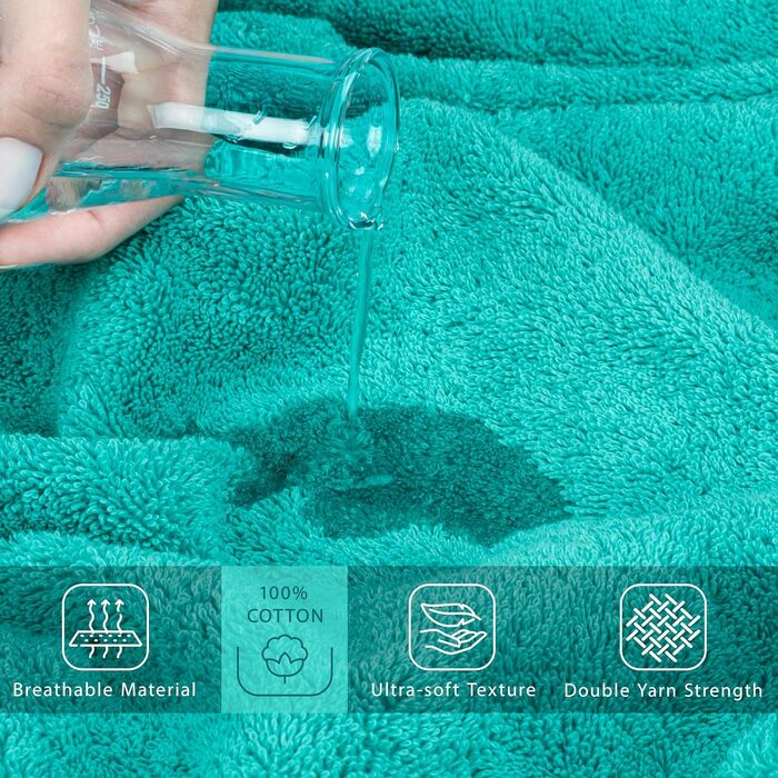 Набір махрових рушників для ванної Cotton Paradise з 100% турецької бавовни, 6 шт. (2 великі, 2 середні, 2 маленькі), колір шалфей